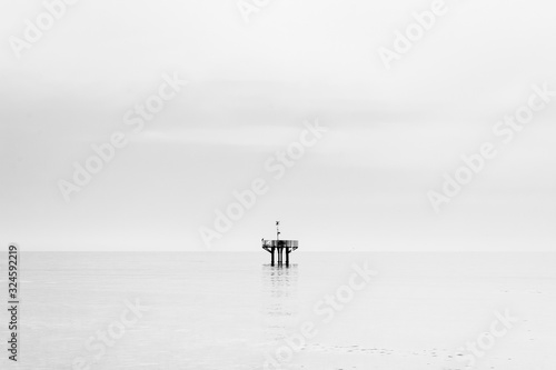 Diving, fishing, mooring boats platform in the Italian’s Adriatic Sea