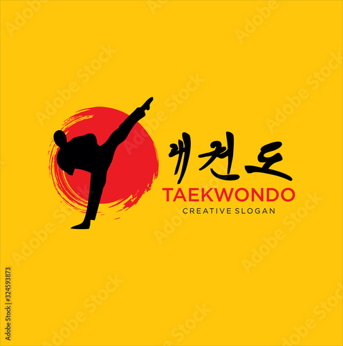 Taekwondo logo fight Design Vector . Karate Logo Design 