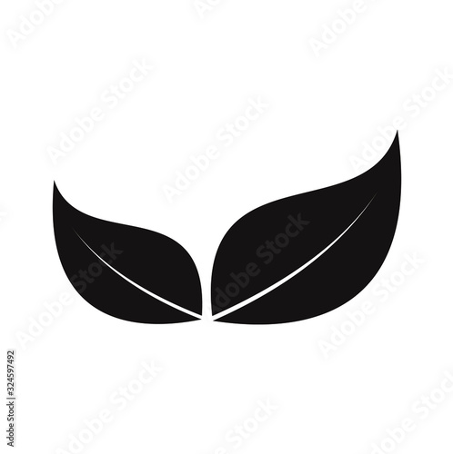 Silhouette of leave logo design - Vector