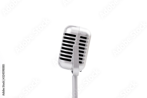 Microphone retro isolated on white background.