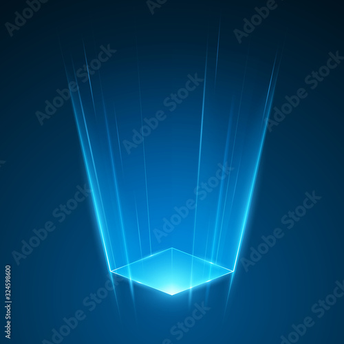 Abstract blue light rays background