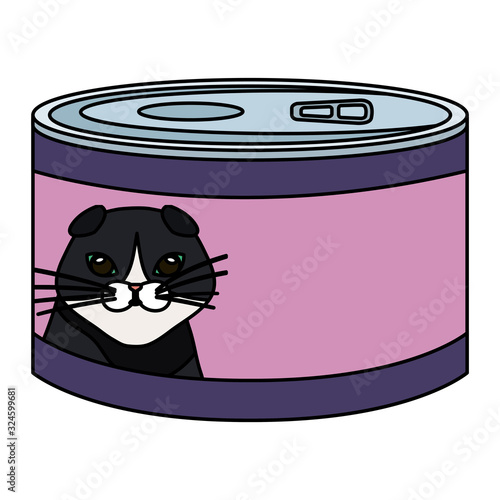 food cat in can isolated icon vector illustration design