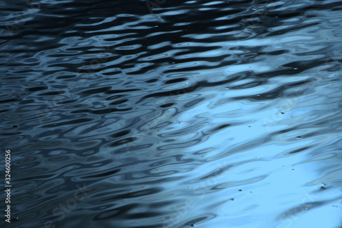 Dark blue wavy water surface with light glare