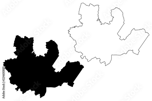 Madona Municipality (Republic of Latvia, Administrative divisions of Latvia, Municipalities and their territorial units) map vector illustration, scribble sketch Madona map