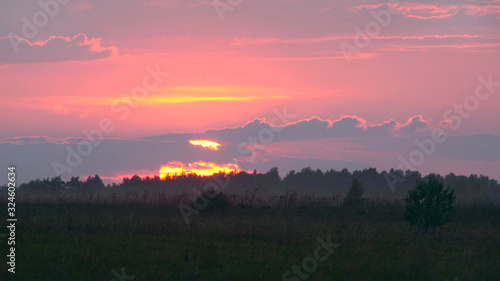 Sunset and fog, captured in Belarus