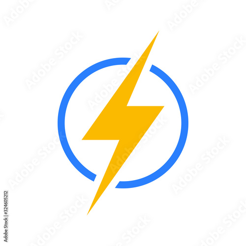 Lightning electric power icon vector illustration isolated on white background