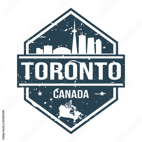 Toronto Canada Travel Stamp. Icon Skyline City Design Vector.