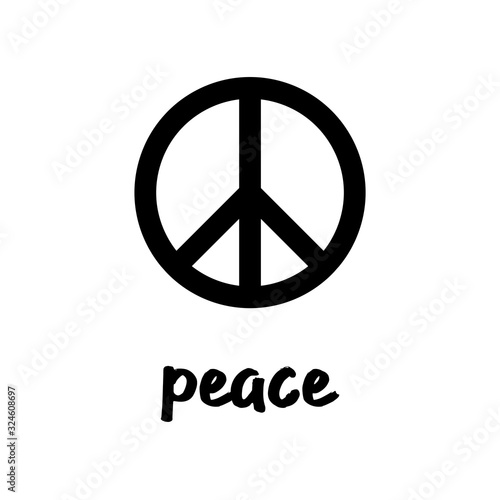 Peace symbol, pacifist vector icon