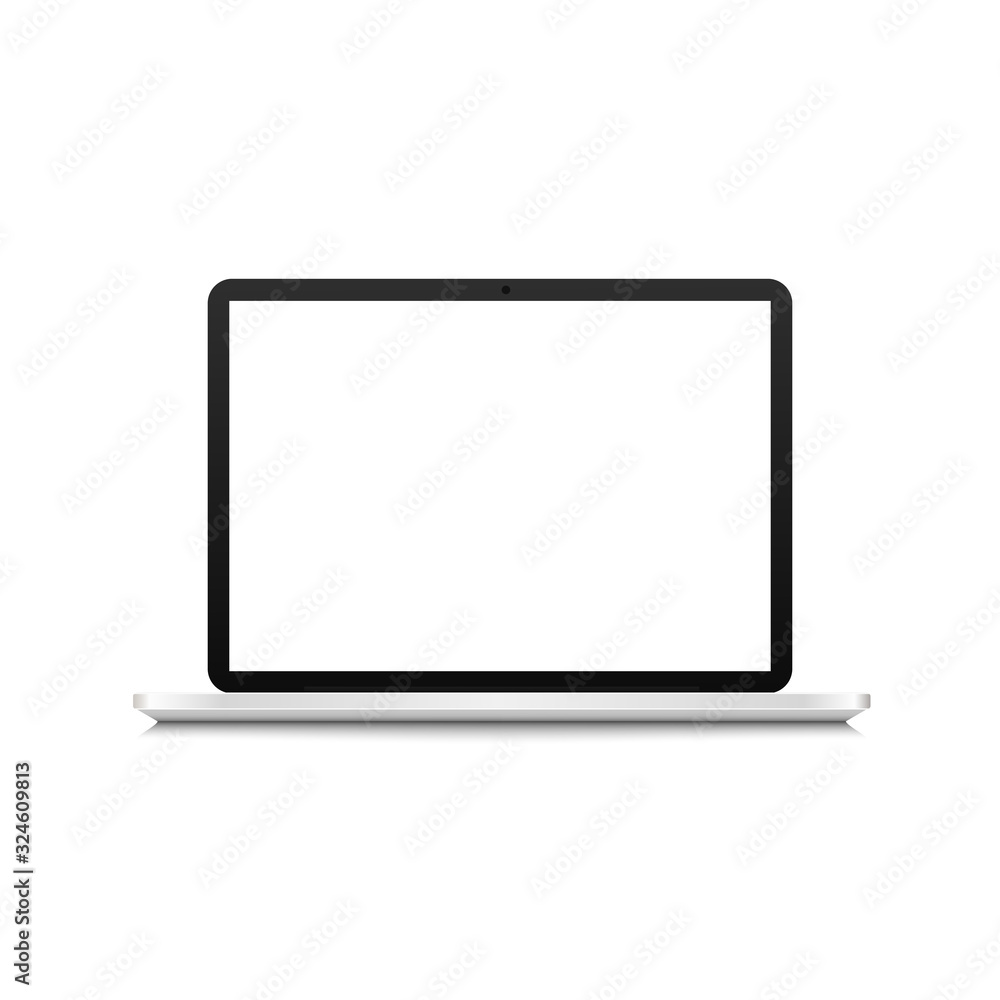 White blank realistic laptop isolated from background. White blank realistic laptop isolated from background.