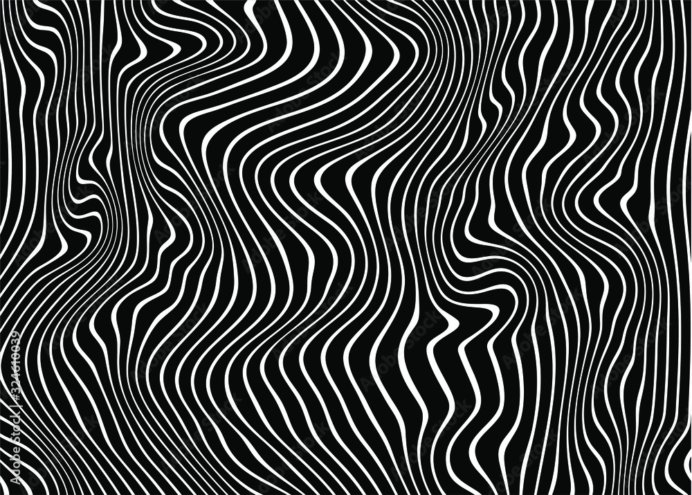 White swirling lines on a black background. Modern vector background