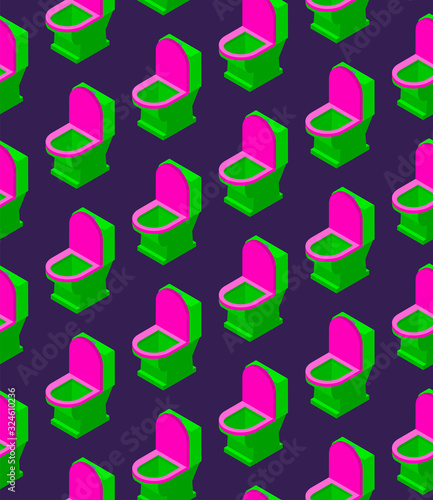 Irreverent Toilet Bathroom Seamless Vector Pattern.