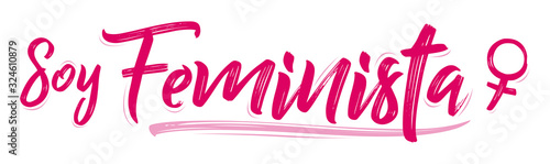 Soy Feminista, I am Feminist spanish text vector design.