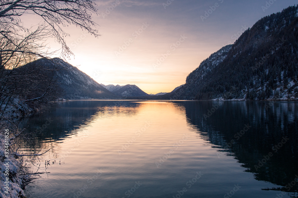 Abend am See, Winter