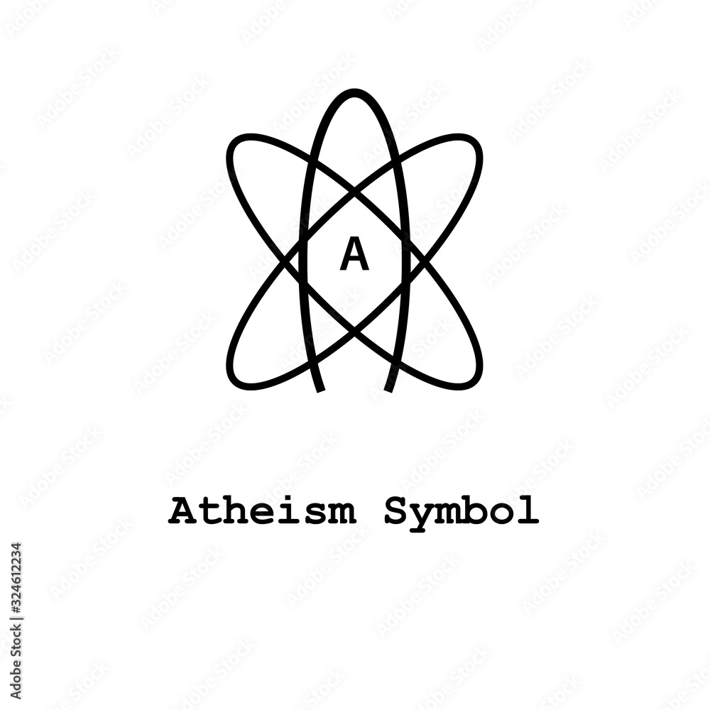 atheism symbol , illustrator vector icon atheism symbol , illustrator vector icon