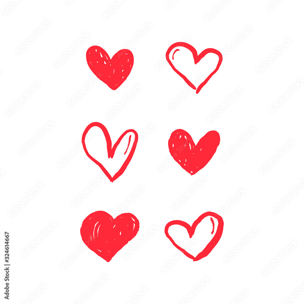 Hand drawn hearts. Love heart illustration doodles. Hand drawn hearts. Love heart illustration doodles.