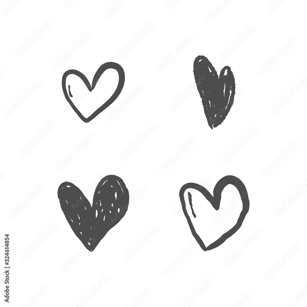 Hand drawn hearts. Love heart illustration doodles. Hand drawn hearts. Love heart illustration doodles.