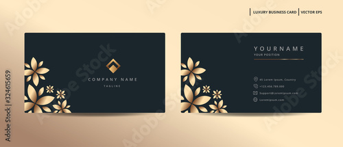Luxury design business card with gold style minimalist template