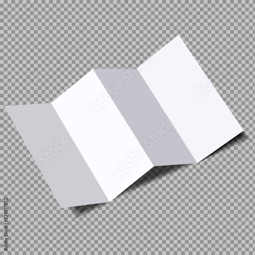 Layout of brochure in 4 fold on a transparent background. Isolated vector object.