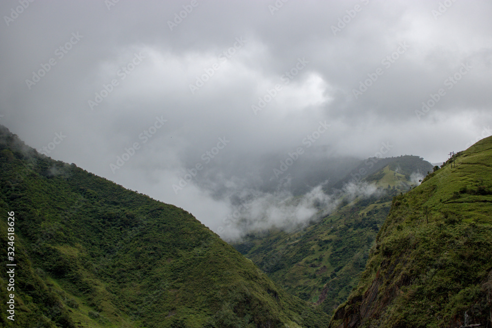 Amazing landscape in Ecuador, with mountains and clouds
