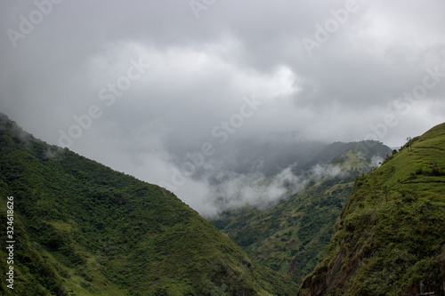 Amazing landscape in Ecuador  with mountains and clouds