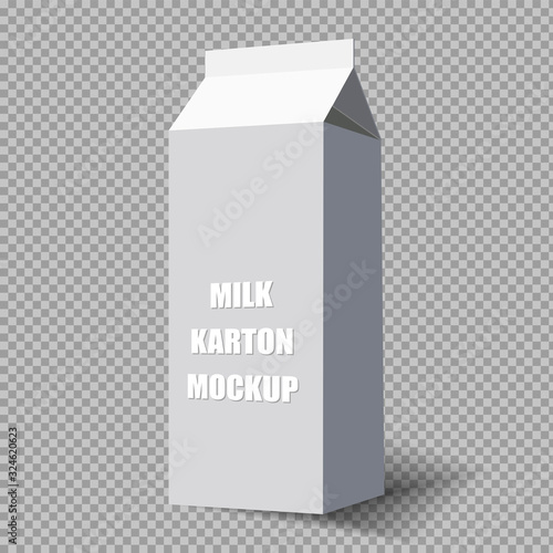 cardboard box milk. Vector mocap. Isolated object on a transparent background.