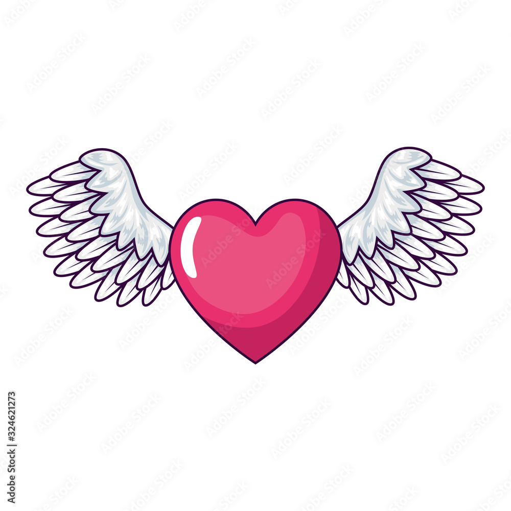 cute heart with wings isolated icon vector illustration design cute heart with wings isolated icon vector illustration design