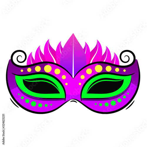 Beautiful Mask Of Lace. Mardi Gras Vector Background Fun Mystery Holidays