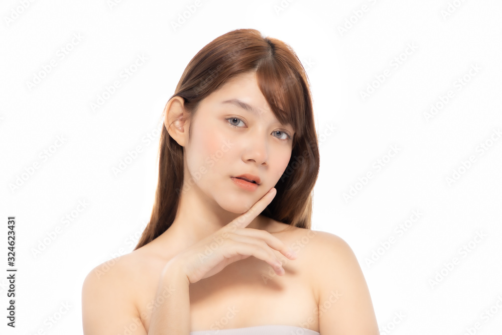 Beautiful Young Asian Woman short hair with Clean Fresh Skin. Face care, Facial treatment, Cosmetology, beauty and healthy skin and cosmetic ideas concept. Beautiful Young Asian Woman short hair with Clean Fresh Skin. Face care, Facial treatment, Cosmetology, beauty and healthy skin and cosmetic ideas concept.