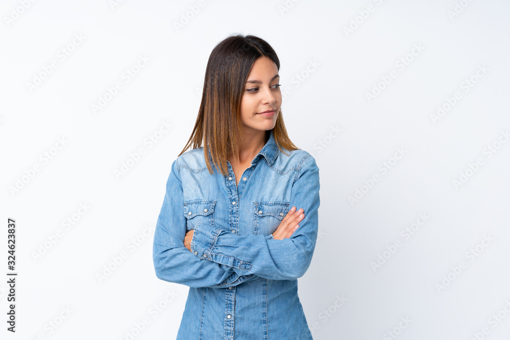 Young woman over isolated white background portrait Young woman over isolated white background portrait