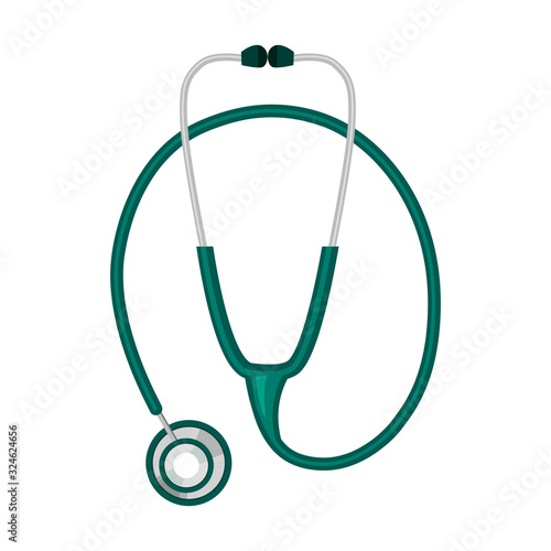 Medical stethoscope doctor equipment on white