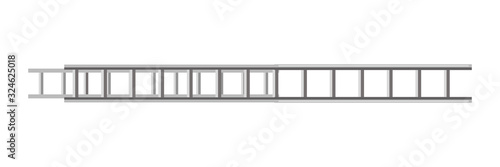 Steel fire sliding stepladder isolated on white