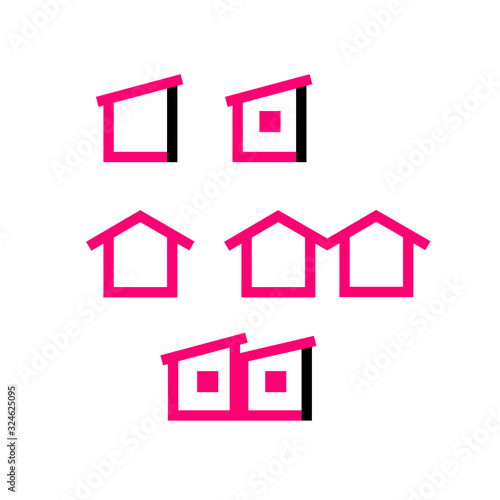 DESIGN HOMES PINK ABSTRACT SIGNS ARCHITECTURE, DESIGNERS HOMES SIGN SYMBOL