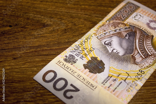 The national currency of Poland. Money closeup