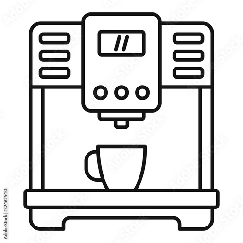 Commercial coffee machine icon. Outline commercial coffee machine vector icon for web design isolated on white background