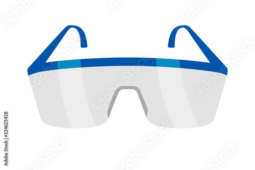Protective eyeglasses for work with chemicals