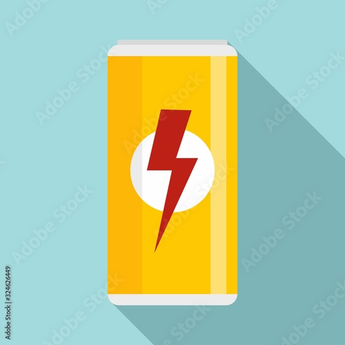 Aluminum energy drink icon. Flat illustration of aluminum energy drink vector icon for web design