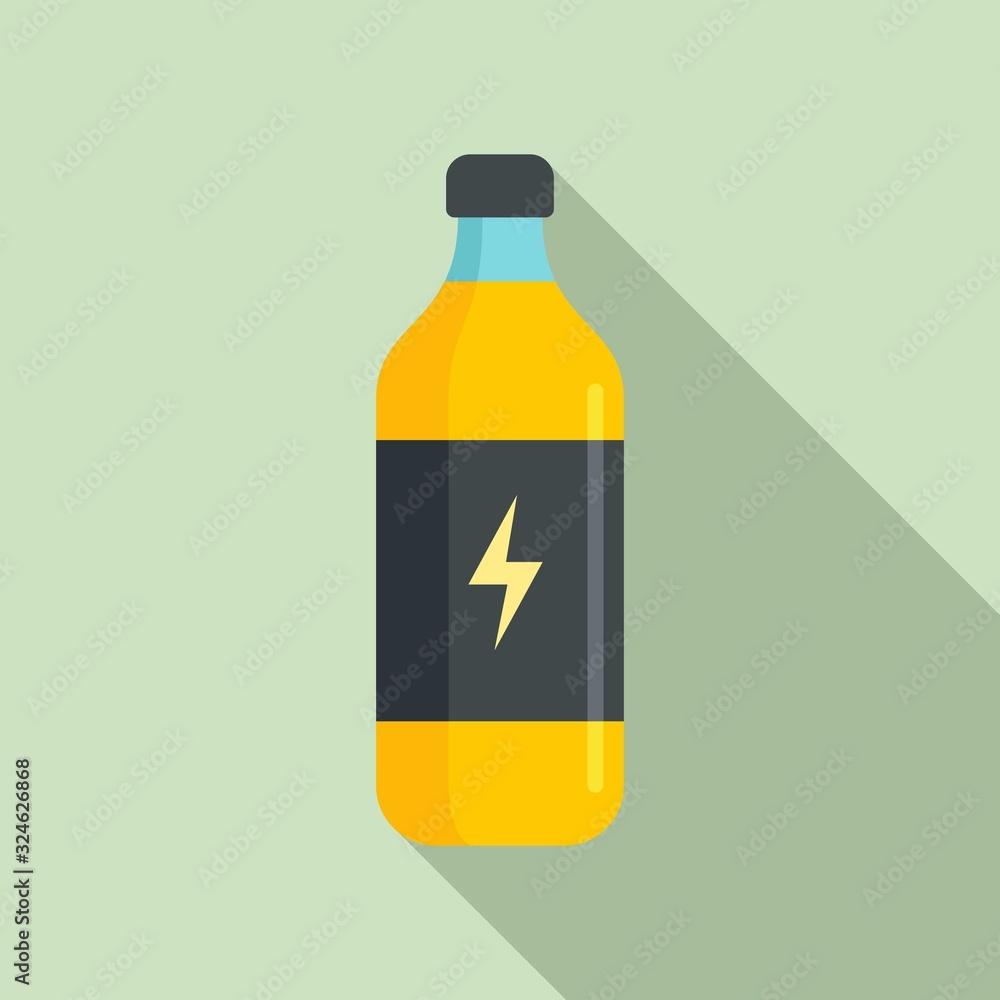 Liquid energy drink icon. Flat illustration of liquid energy drink