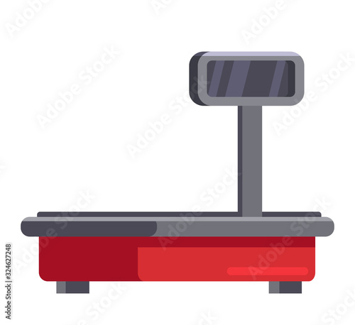 Butcher shop electronic scales isolated on white