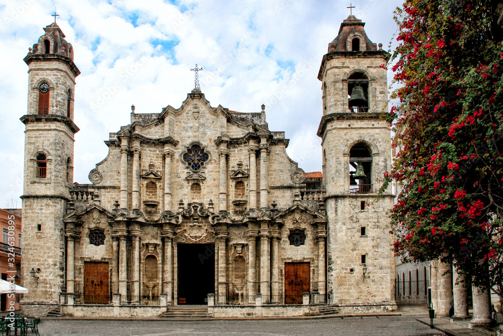 Facade of the Cathedral in L'Havana, Cuba