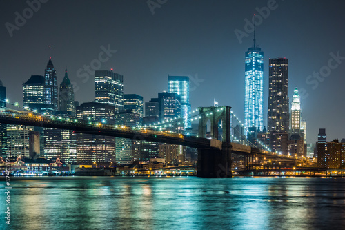 new york city skyline at night