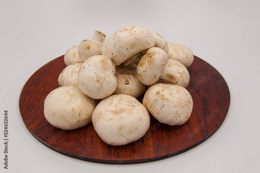 Fototapeta premium Fresh champignons isolated in white background