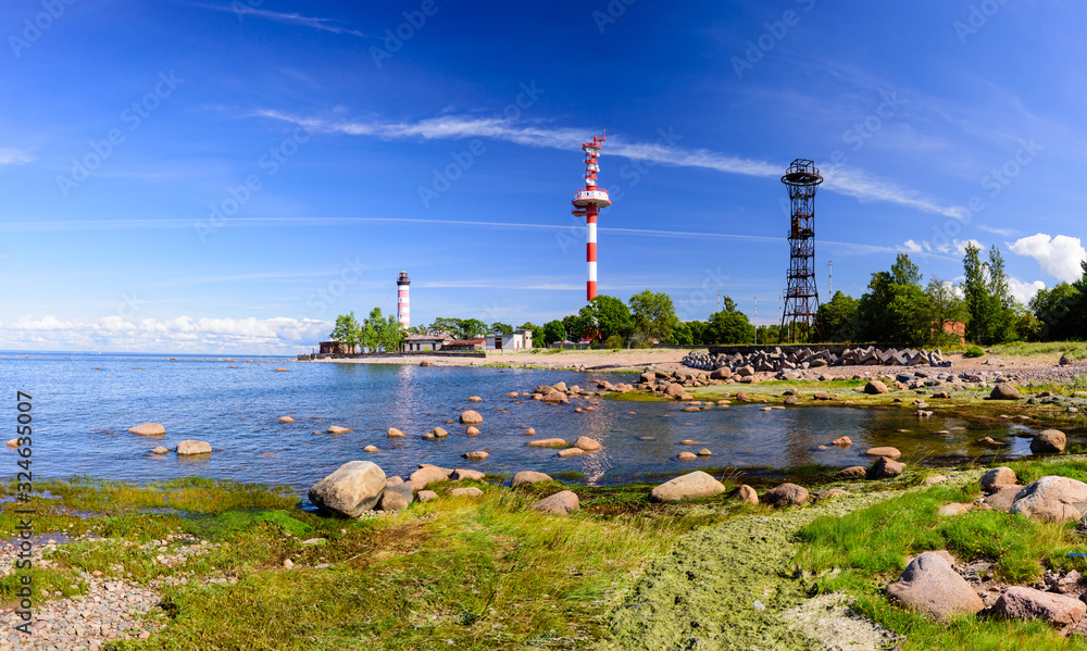 the picturesque coast of the Gulf of Finland. Beautiful summer view of the Baltic sea coastline, Leningrad region, Russia the picturesque coast of the Gulf of Finland. Beautiful summer view of the Baltic sea coastline, Leningrad region, Russia