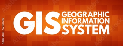 GIS - Geographic Information System acronym, concept background