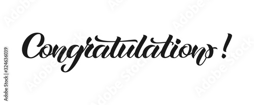 Congratulation hand lettering. Vector illustration with lettering-Congratulations-on white background.