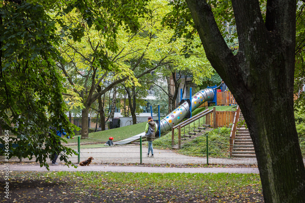 Playground in Park Mirowski, Warsaw Poland