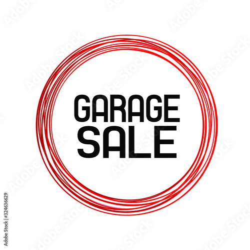 red garage sale vector sign