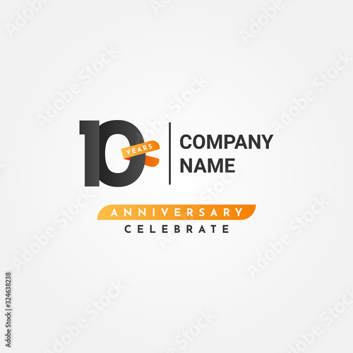 10 Years Anniversary Celebration Vector Illustration Template Design