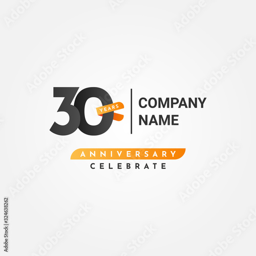 30 Years Anniversary Celebration Vector Illustration Template Design