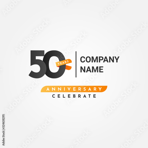 50 Years Anniversary Celebration Vector Illustration Template Design