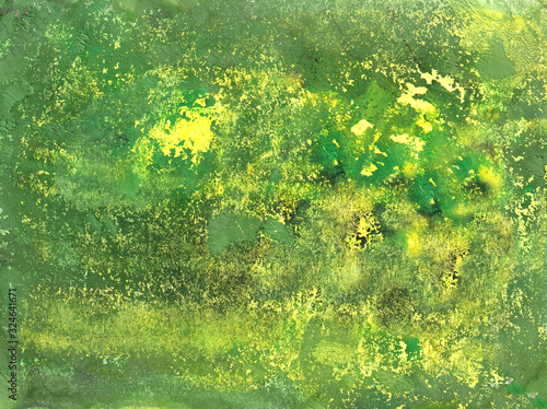 Hand drawn dirty watercolor green and yellow background
